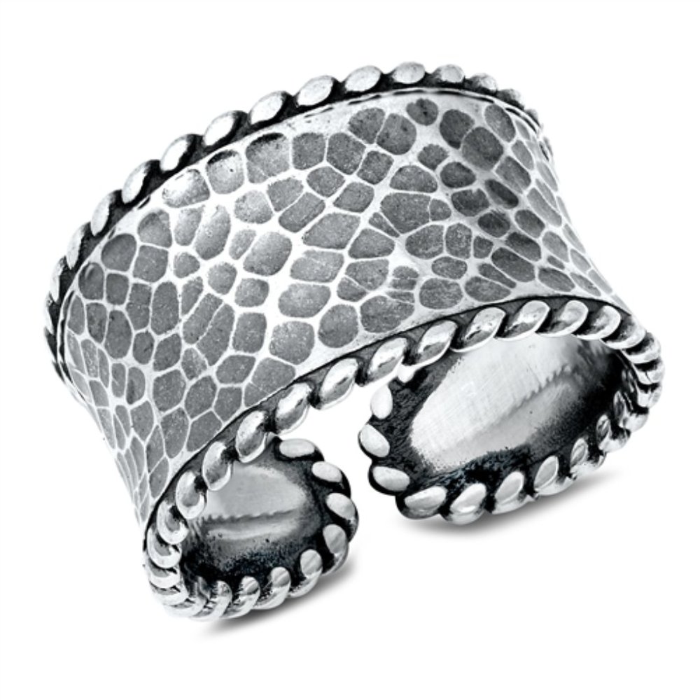 Sterling Silver Hammered Ring 925 Fashion Band